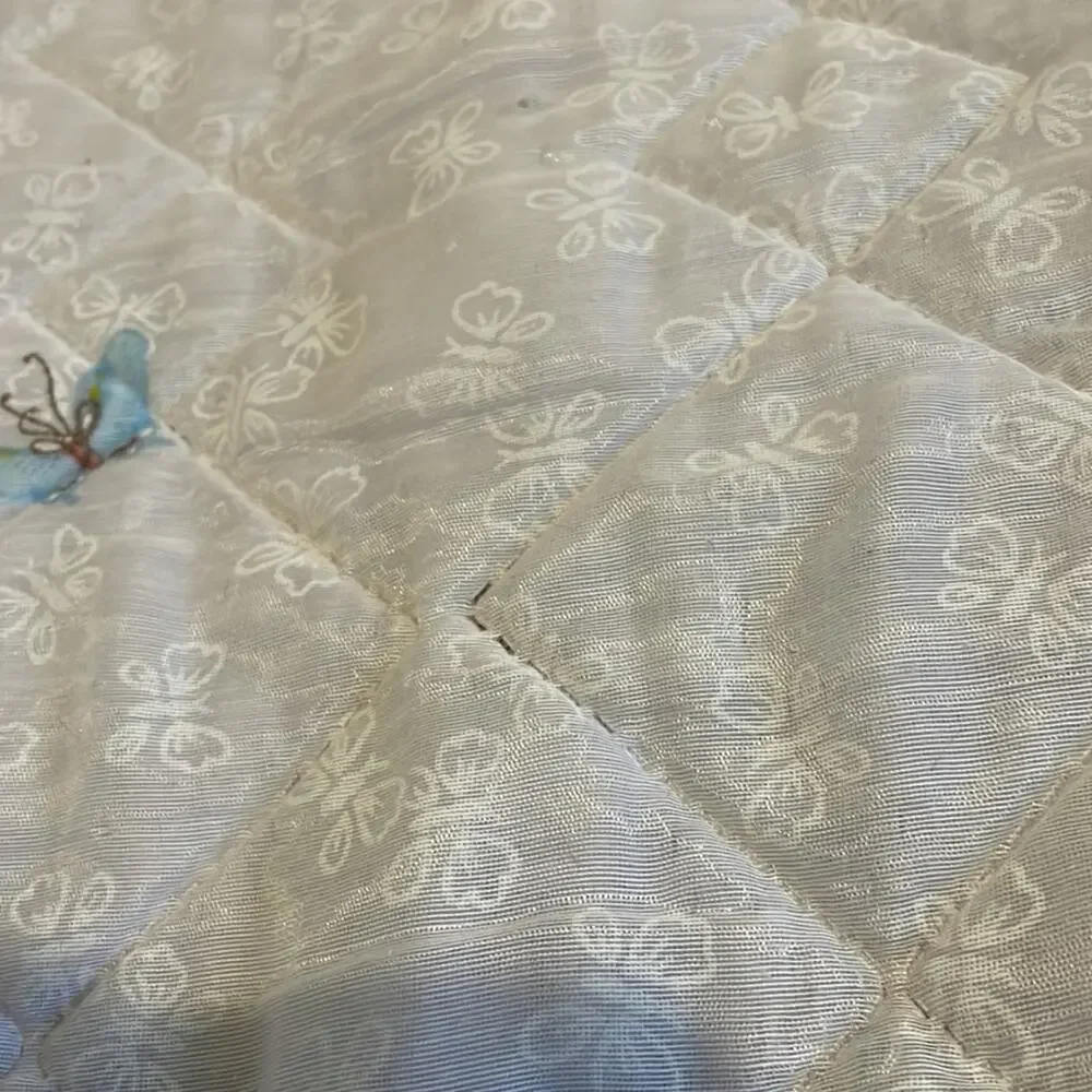 70s fairycore butterfly bedspread floral
